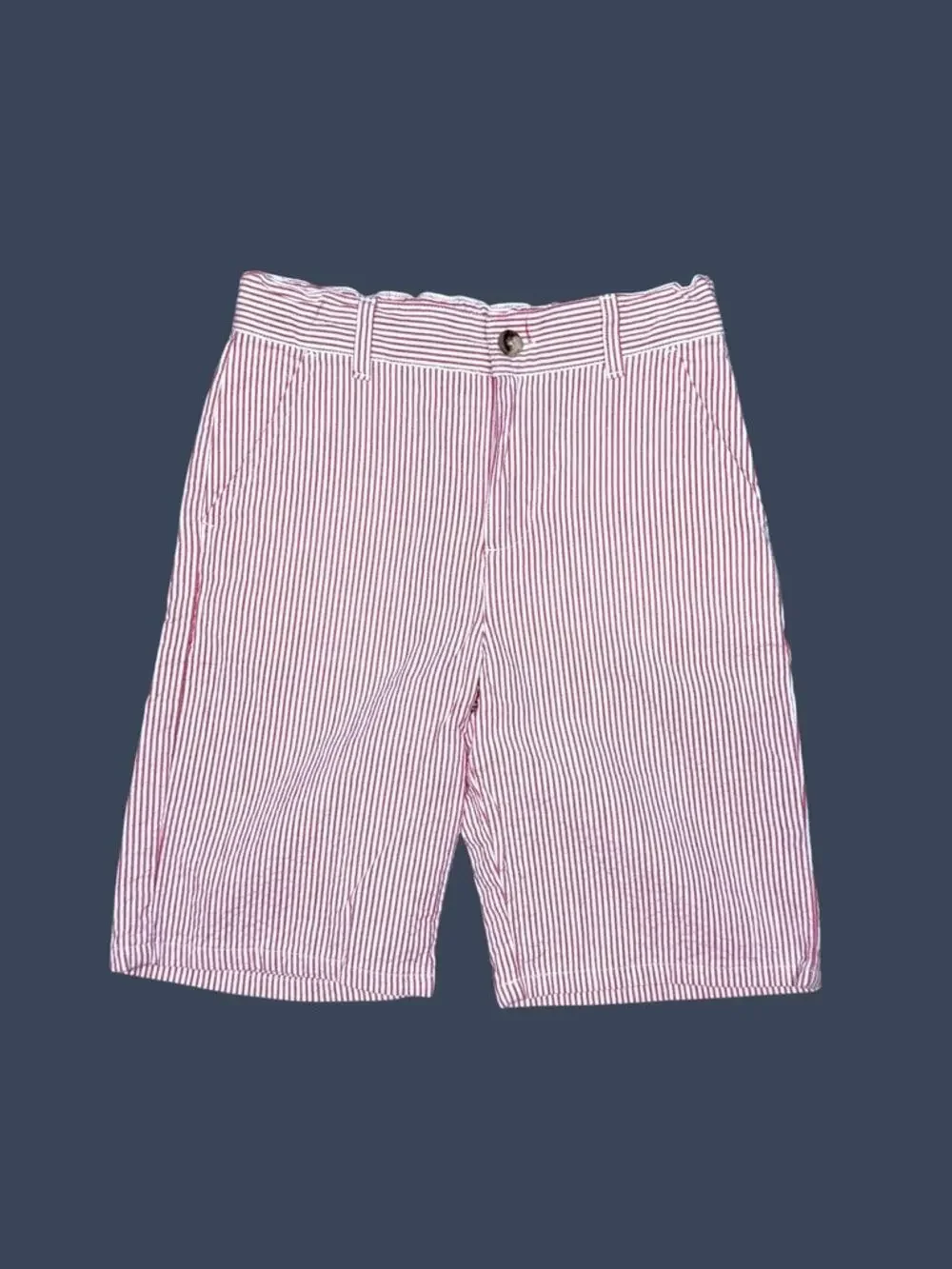 Janie and Jack Seersucker Short Crab Red White Stripe Size 6